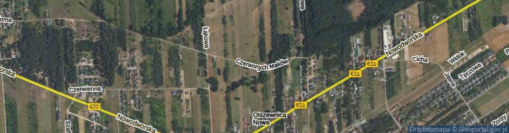 Zdjęcie satelitarne Czerwonych Maków ul.